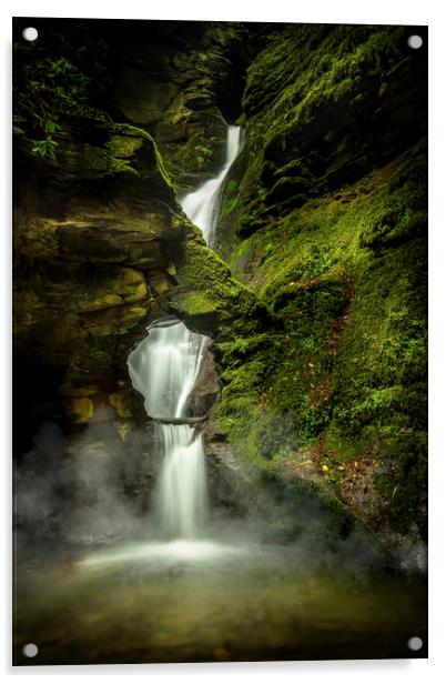 Mystical Waterfall Acrylic by Mick Blakey