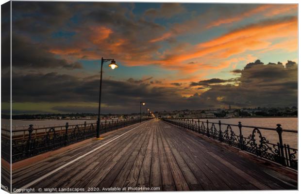 Ryde Pier Sunset Canvas Print by Wight Landscapes