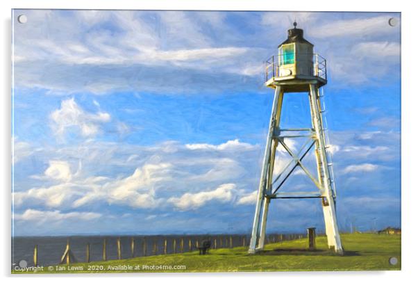 East Cote Lighthouse Silloth Digital Art Acrylic by Ian Lewis