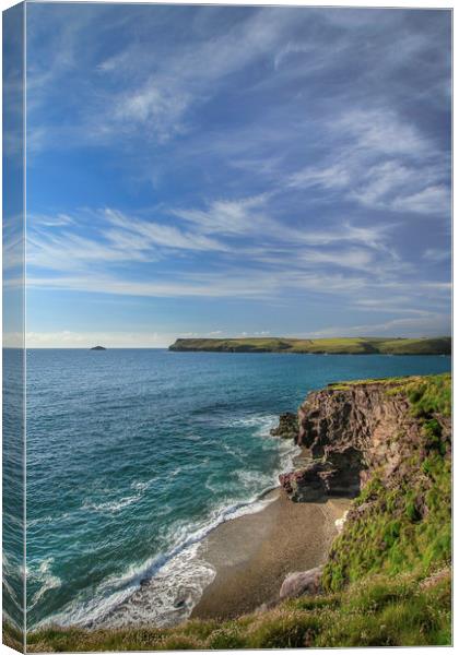  View towards Pentire Point, North Cornwall Canvas Print by Mick Blakey