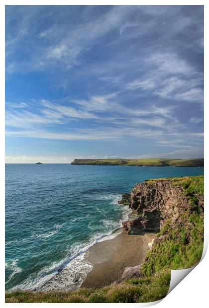  View towards Pentire Point, North Cornwall Print by Mick Blakey