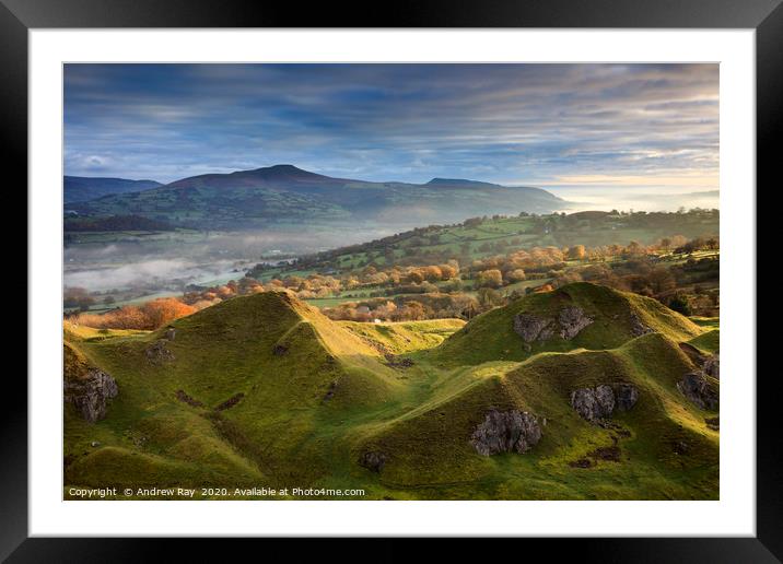 Llangattock view Framed Mounted Print by Andrew Ray