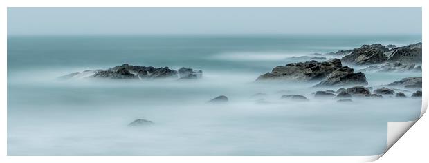 Rocks and Mist, Towan Head, Newquay Print by Mick Blakey
