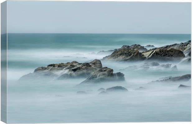 Rocky Outcrop with Mist Canvas Print by Mick Blakey