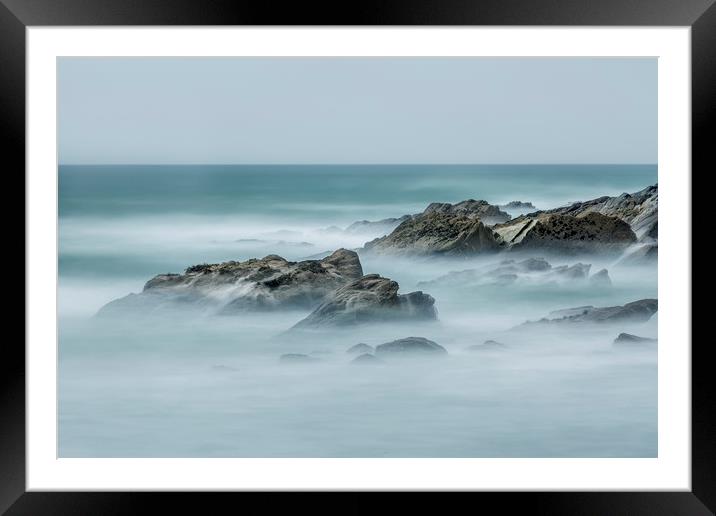Rocky Outcrop with Mist Framed Mounted Print by Mick Blakey