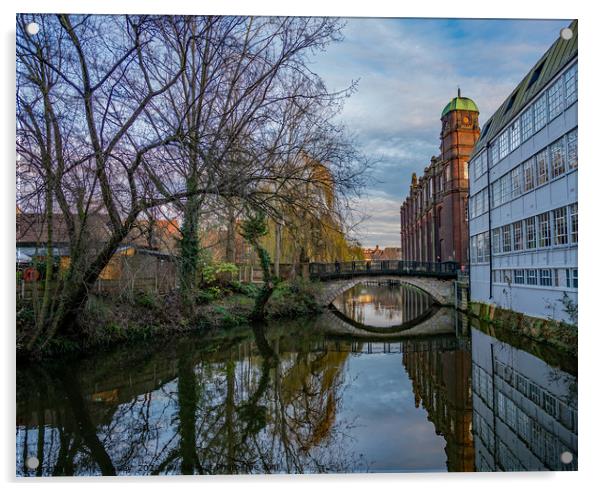 St George's Bridge over the Wensum, Norwich Acrylic by Chris Yaxley