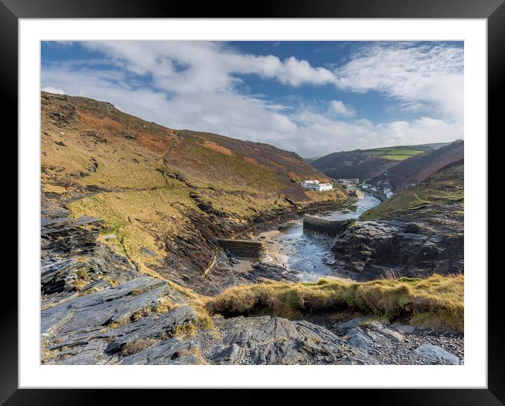 Rugged Harbour, Boscastle, Cornwall Framed Mounted Print by Mick Blakey