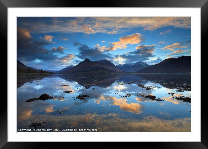 Loch Leven reflections Framed Mounted Print by Andrew Ray