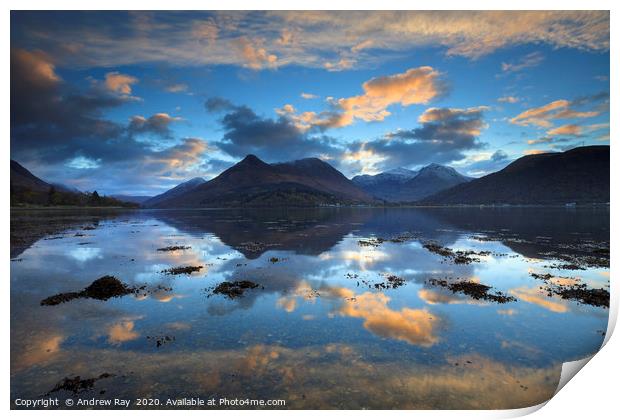 Loch Leven reflections Print by Andrew Ray