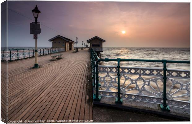 Penarth Pier at sunrise Canvas Print by Andrew Ray