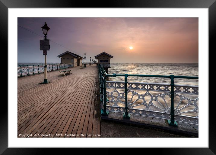 Penarth Pier at sunrise Framed Mounted Print by Andrew Ray