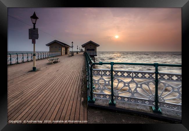 Penarth Pier at sunrise Framed Print by Andrew Ray