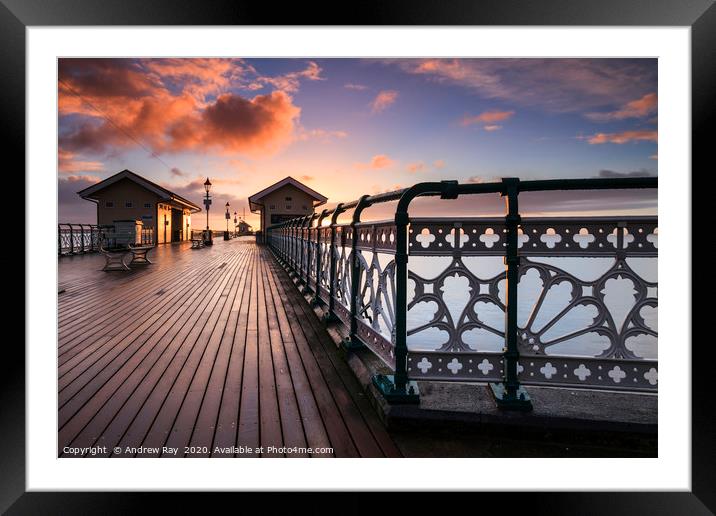 Pier at sunrise (Penarth) Framed Mounted Print by Andrew Ray