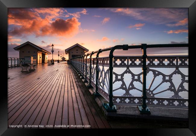 Pier at sunrise (Penarth) Framed Print by Andrew Ray
