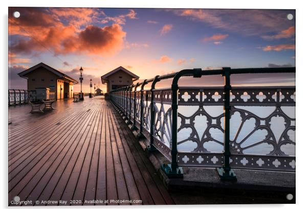 Pier at sunrise (Penarth) Acrylic by Andrew Ray