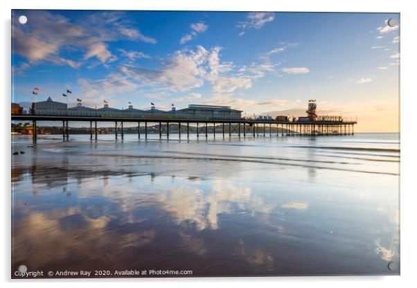 Pier reflections at Paignton Acrylic by Andrew Ray