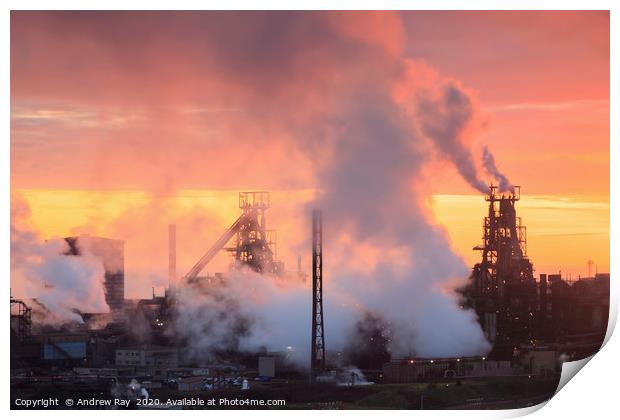 Port Talbot sunset Print by Andrew Ray