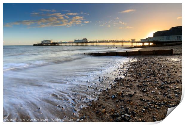 Towards Worthing Pier Print by Andrew Ray