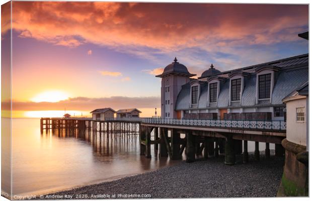 Sunrise at Penarth Pier Canvas Print by Andrew Ray