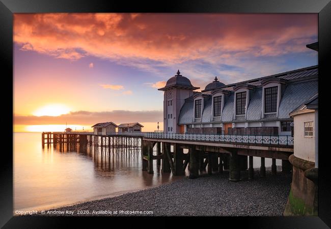 Sunrise at Penarth Pier Framed Print by Andrew Ray