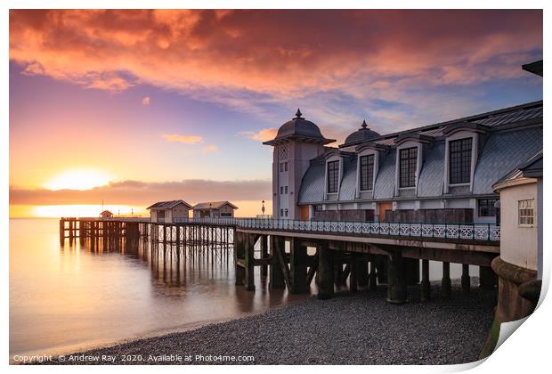 Sunrise at Penarth Pier Print by Andrew Ray