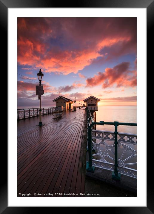 Sunrise from Penarth Pier Framed Mounted Print by Andrew Ray