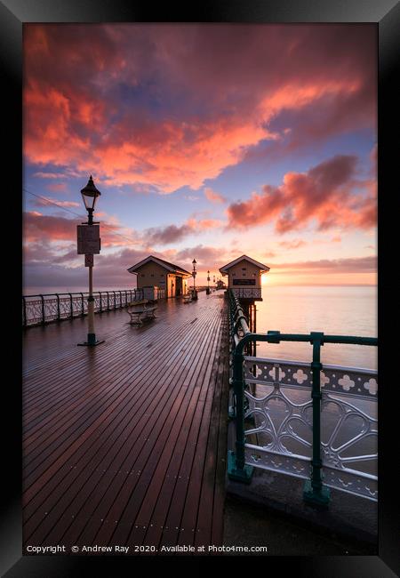 Sunrise from Penarth Pier Framed Print by Andrew Ray