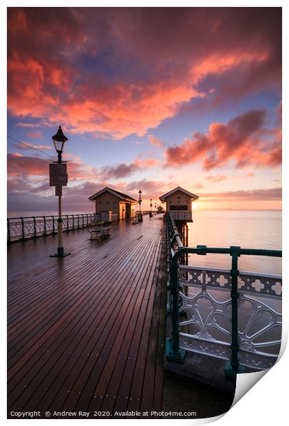 Sunrise from Penarth Pier Print by Andrew Ray