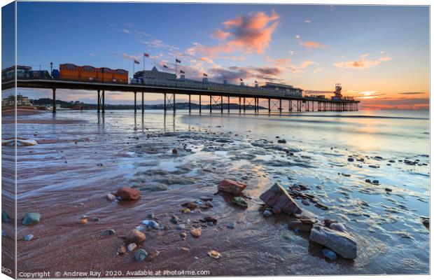 Sunrise over Paignton Pier Canvas Print by Andrew Ray
