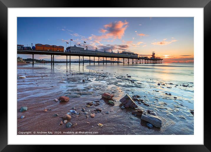 Sunrise over Paignton Pier Framed Mounted Print by Andrew Ray