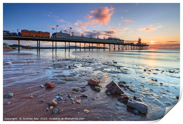 Sunrise over Paignton Pier Print by Andrew Ray