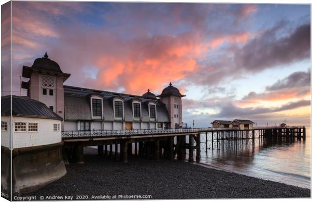 Sunrise over Penarth Pier Canvas Print by Andrew Ray