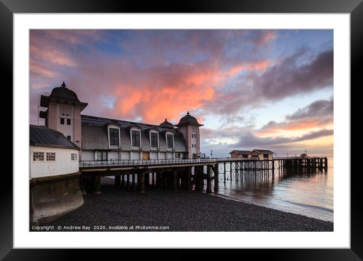 Sunrise over Penarth Pier Framed Mounted Print by Andrew Ray