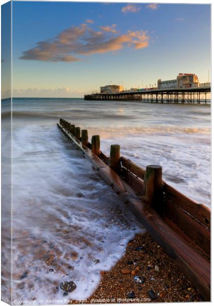Towards Worthing Pier Canvas Print by Andrew Ray