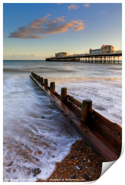 Towards Worthing Pier Print by Andrew Ray