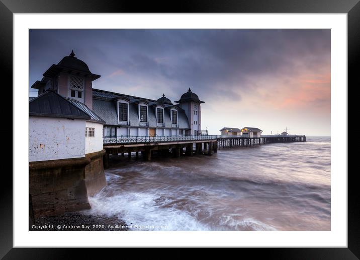 Winter sunrise at Penarth Pier Framed Mounted Print by Andrew Ray