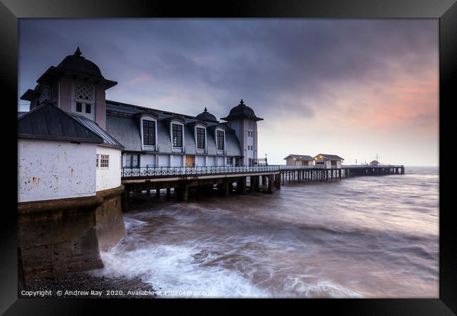 Winter sunrise at Penarth Pier Framed Print by Andrew Ray