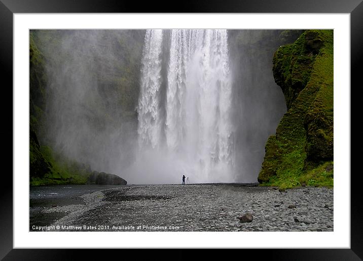 Icelandic Waterfall Framed Mounted Print by Matthew Bates
