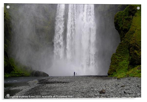 Icelandic Waterfall Acrylic by Matthew Bates