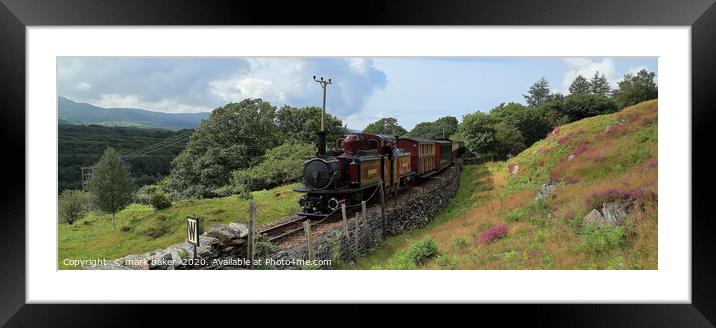 Merddin Emrys passes Rhiw Goch with a morning up t Framed Mounted Print by mark baker