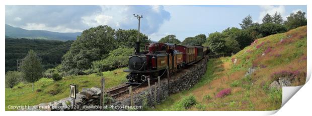 Merddin Emrys passes Rhiw Goch with a morning up t Print by mark baker