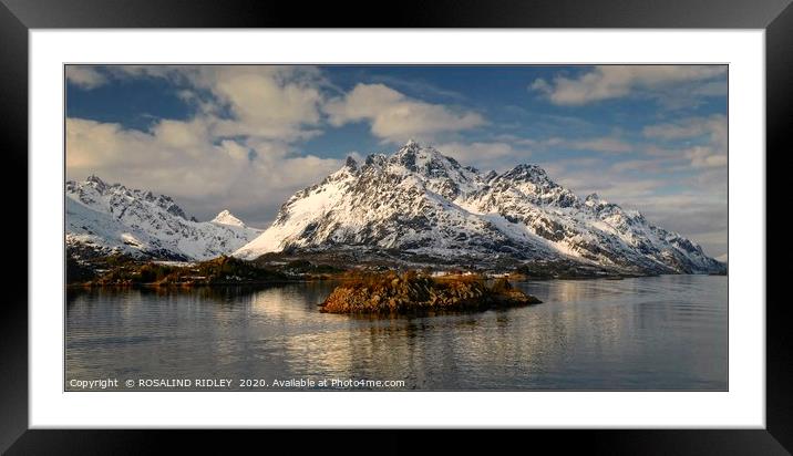"Evening light in the fjords" Framed Mounted Print by ROS RIDLEY
