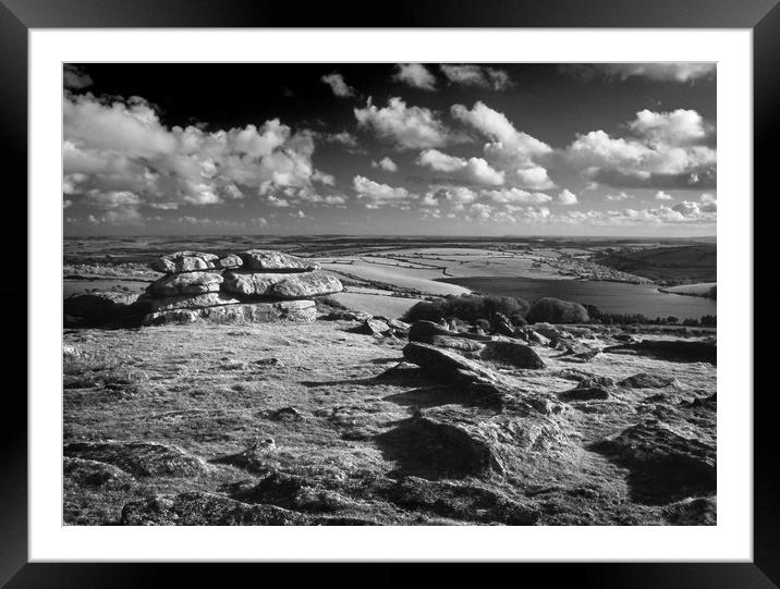 Tregarrick Tor looking towards Siblyback Reservoir Framed Mounted Print by Darren Galpin