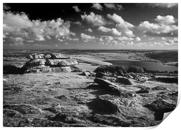 Tregarrick Tor looking towards Siblyback Reservoir Print by Darren Galpin