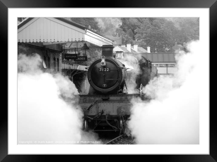 Locomotive powering away. Framed Mounted Print by mark baker