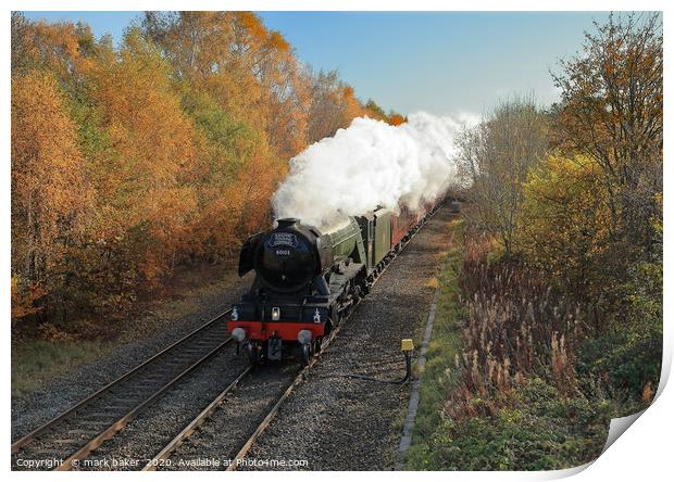 Flying Scotsman at speed. Print by mark baker