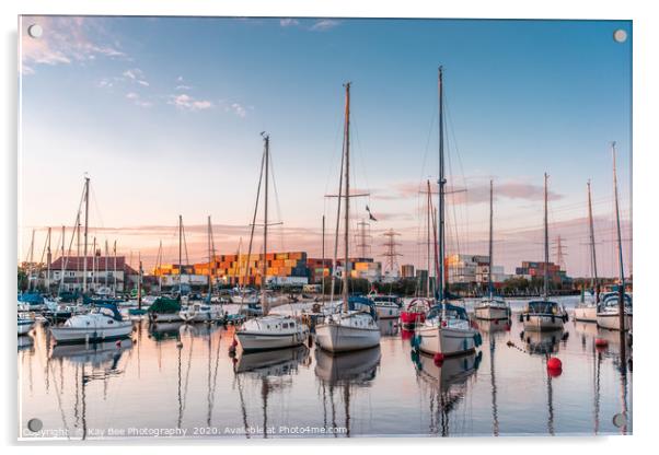 Golden Hour at Totton and Eling Marina Acrylic by KB Photo