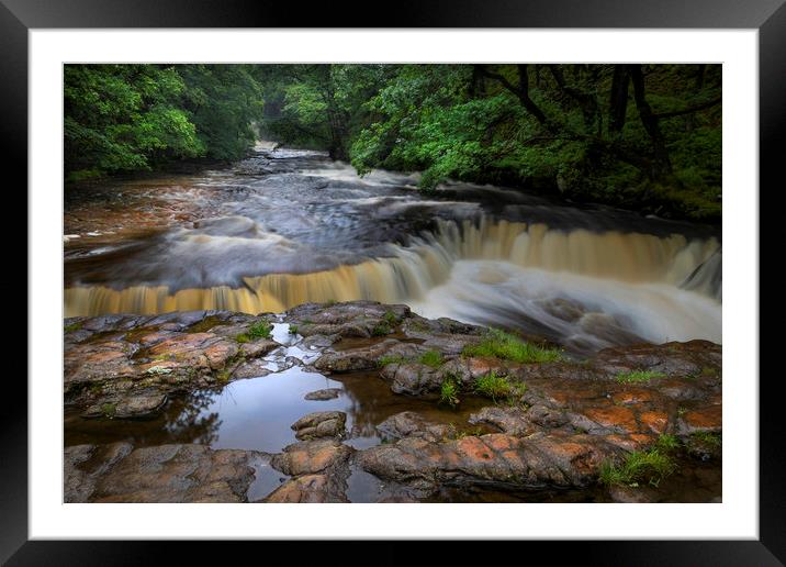 Horseshoe falls Sgwd y Bedol Framed Mounted Print by Leighton Collins