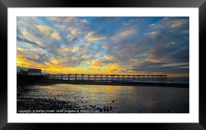 Saltburn Pier Sunset Framed Mounted Print by Martyn Arnold