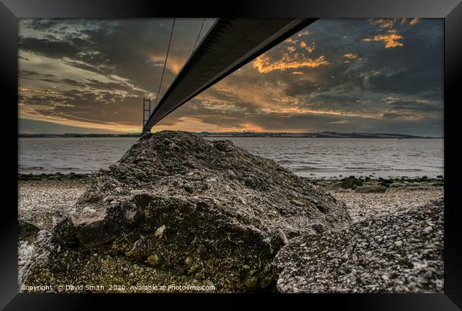 The Humber Bridge From Hessle Foreshore Framed Print by David Smith